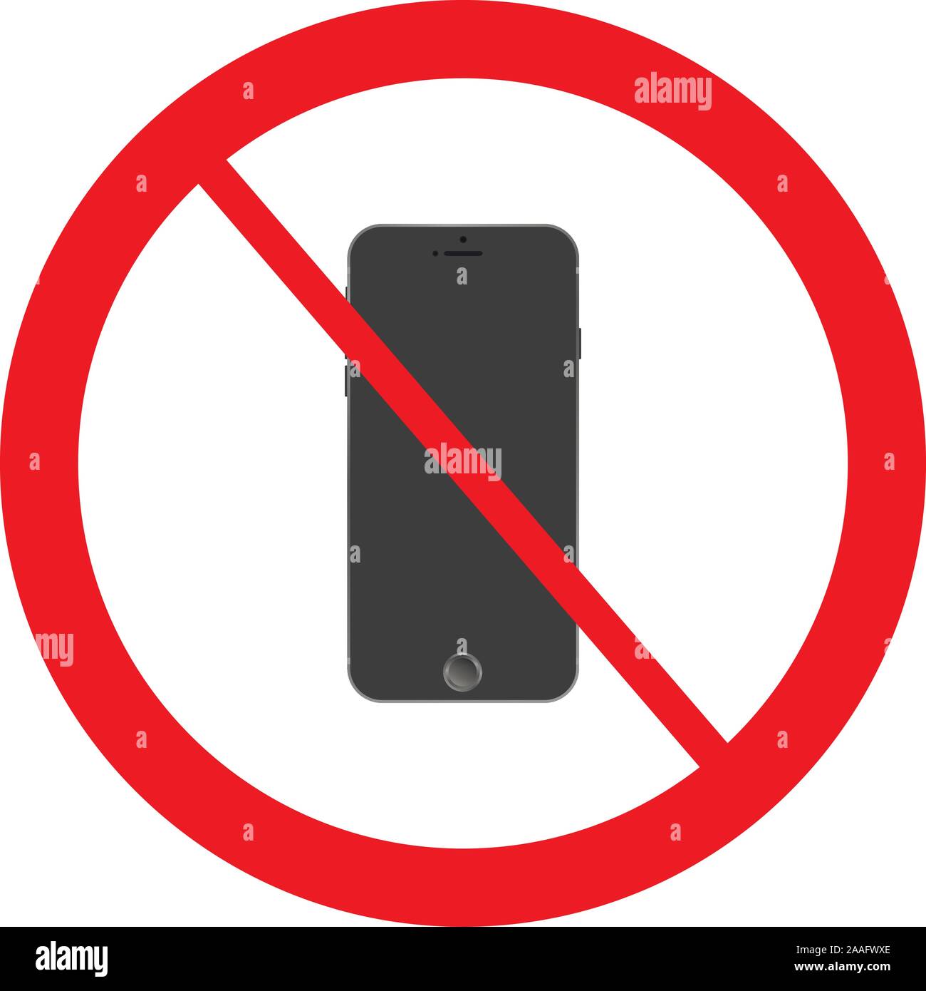 Vektor nicht erlaubte Zeichen auf weißem Hintergrund mit gelben Kreis. Abbildung: im Café, Restaurant. Stock Vektor