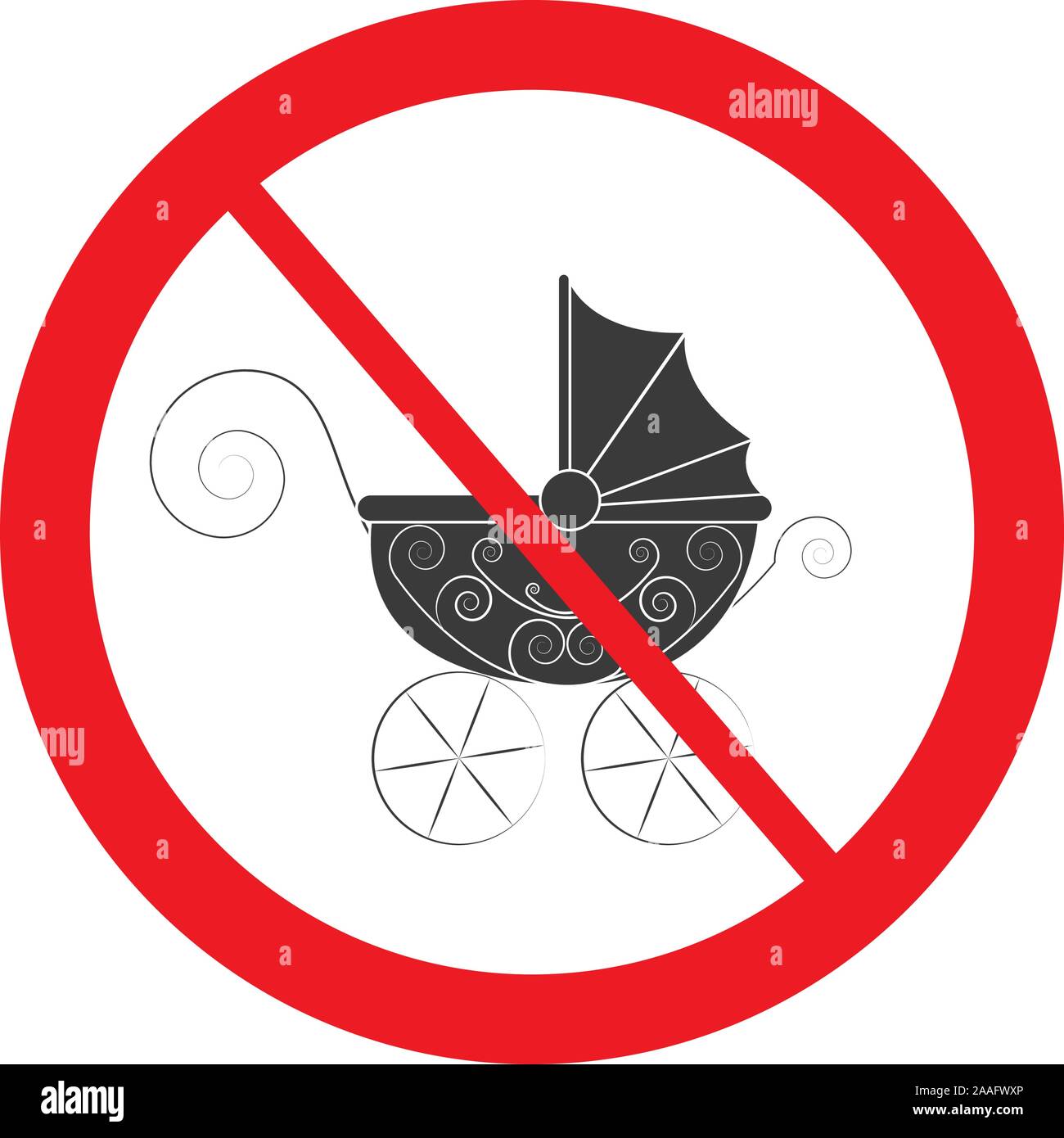 Vektor nicht erlaubte Zeichen auf weißem Hintergrund mit gelben Kreis. Abbildung: im Café, Restaurant. Stock Vektor