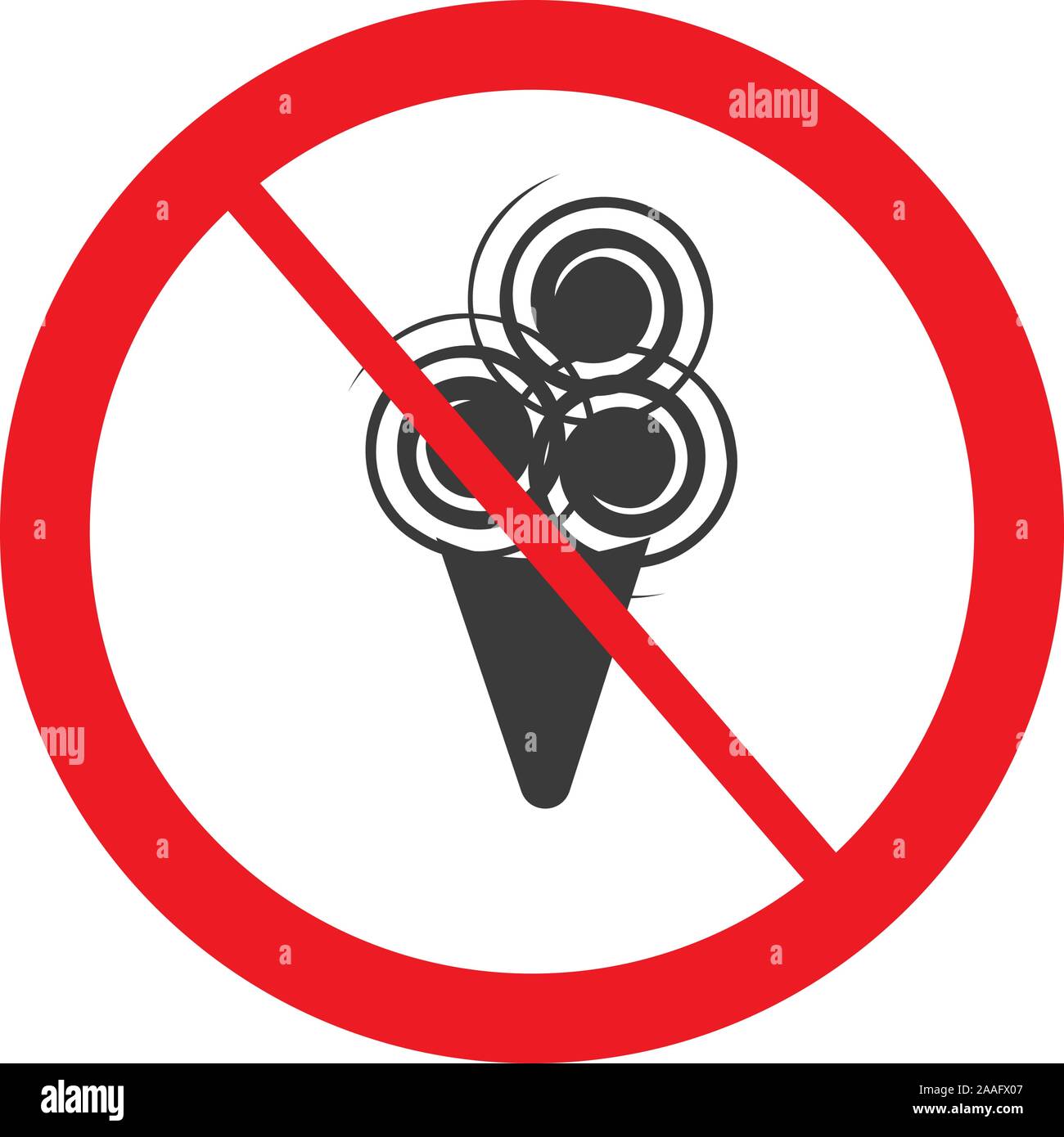 Vektor nicht erlaubte Zeichen auf weißem Hintergrund mit gelben Kreis. Abbildung: im Café, Restaurant. Stock Vektor