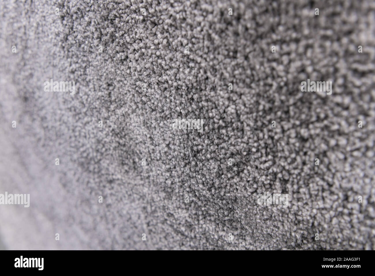 Hochauflösende grauer Teppich Hintergrund, grau Stoff Textur Hintergrund, Nahaufnahme. Stockfoto