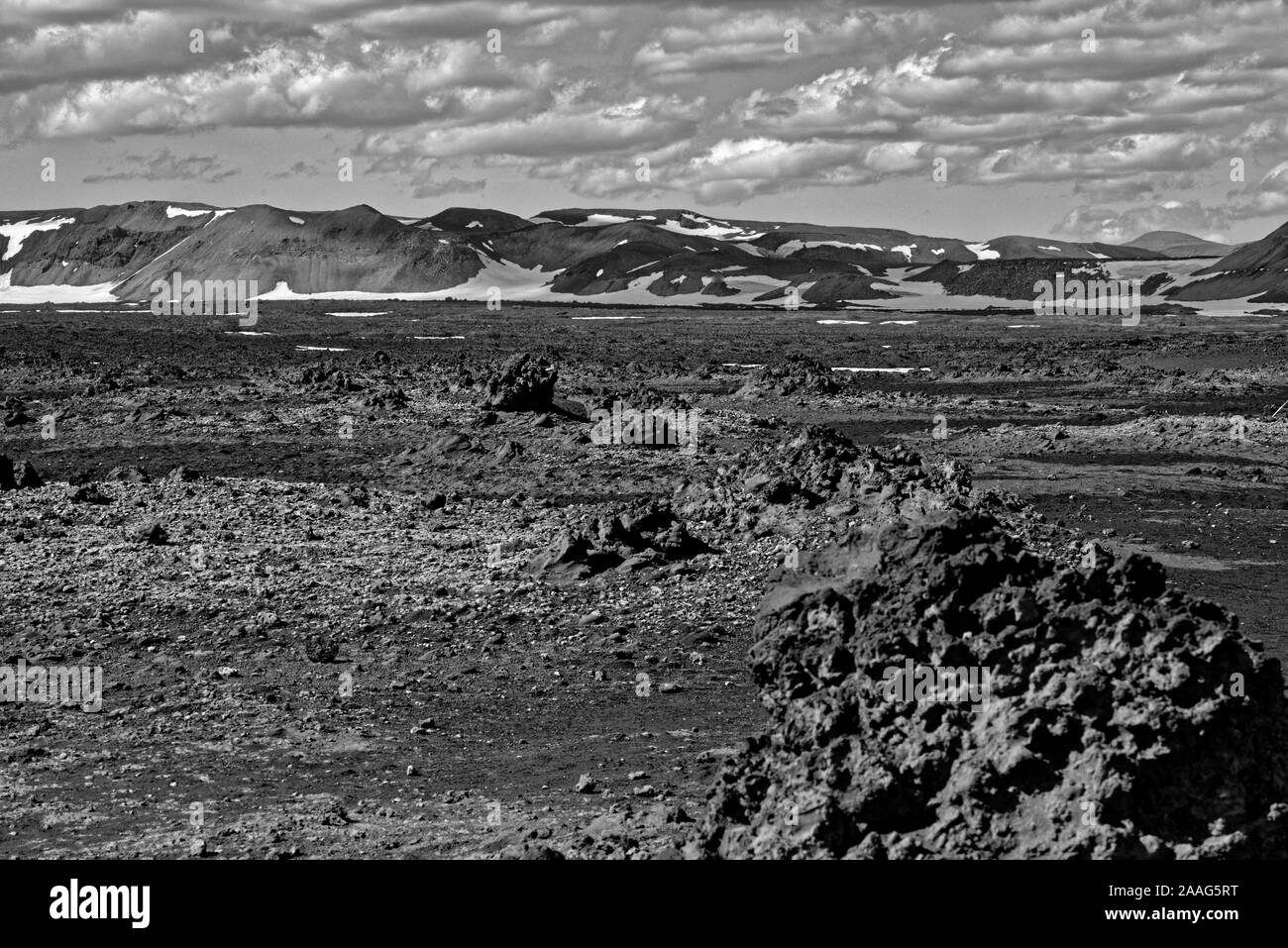 Askja Vulkan und Viti Krater mit See Oskjuvatn Stockfoto