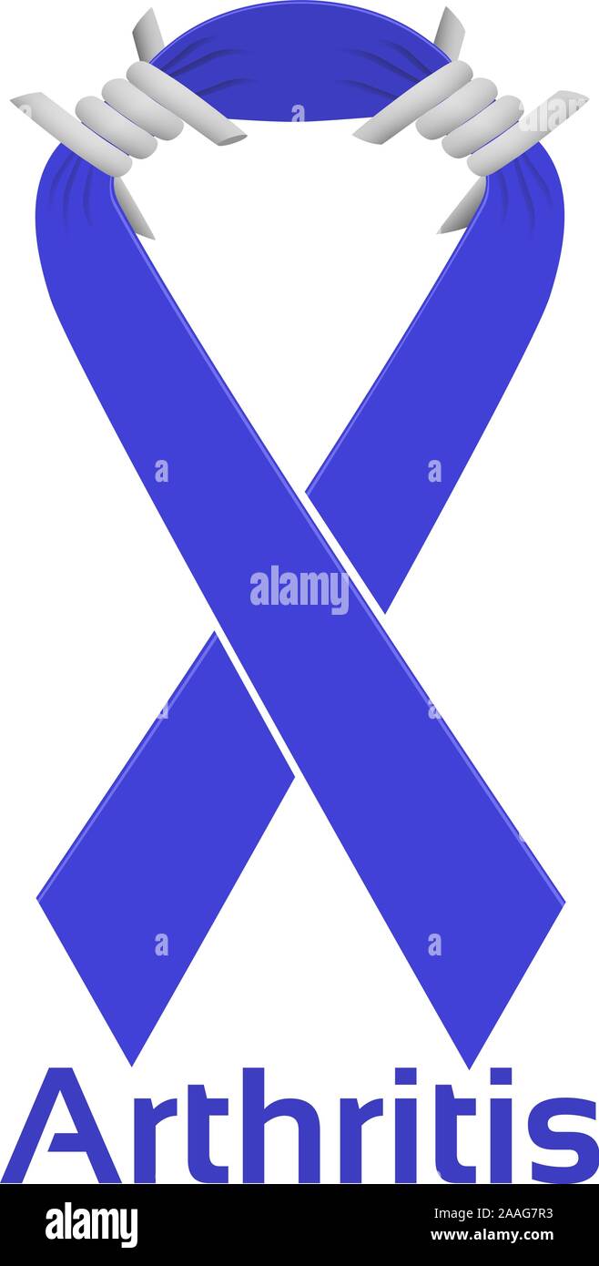 Psoriasis-arthritis purple Ribbon der Hoffnung und des Bewusstseins mit Stacheldraht stellt Entzündung Schmerz Stock Vektor