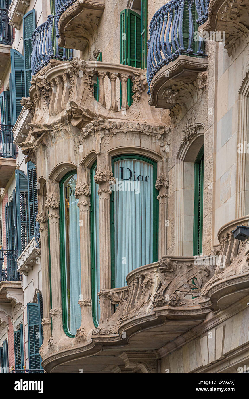 Dior Fenster in Barcelona Stockfoto
