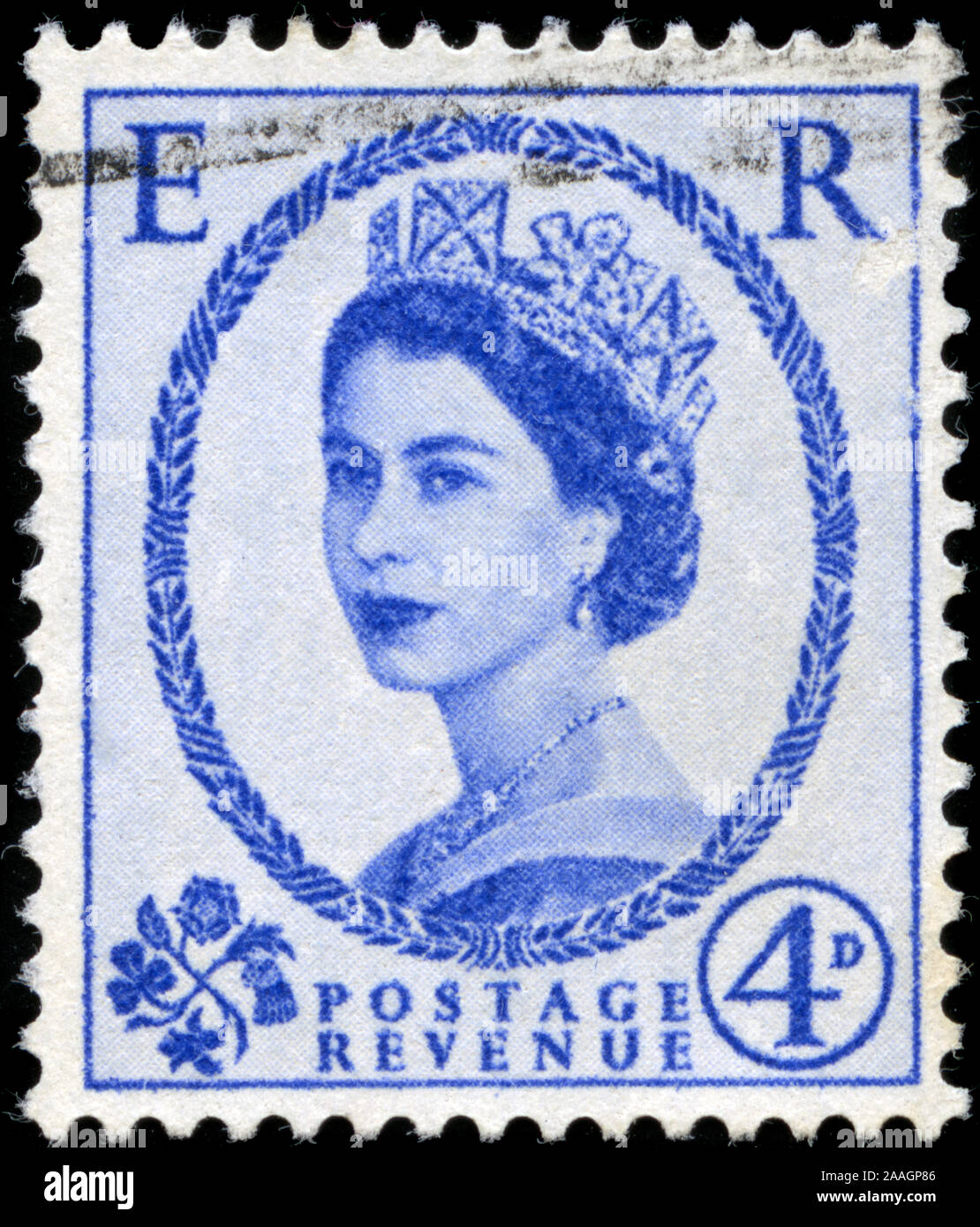 Poststempel Stempel aus dem Vereinigten Königreich von Großbritannien und Nordirland in der Serie Stockfoto