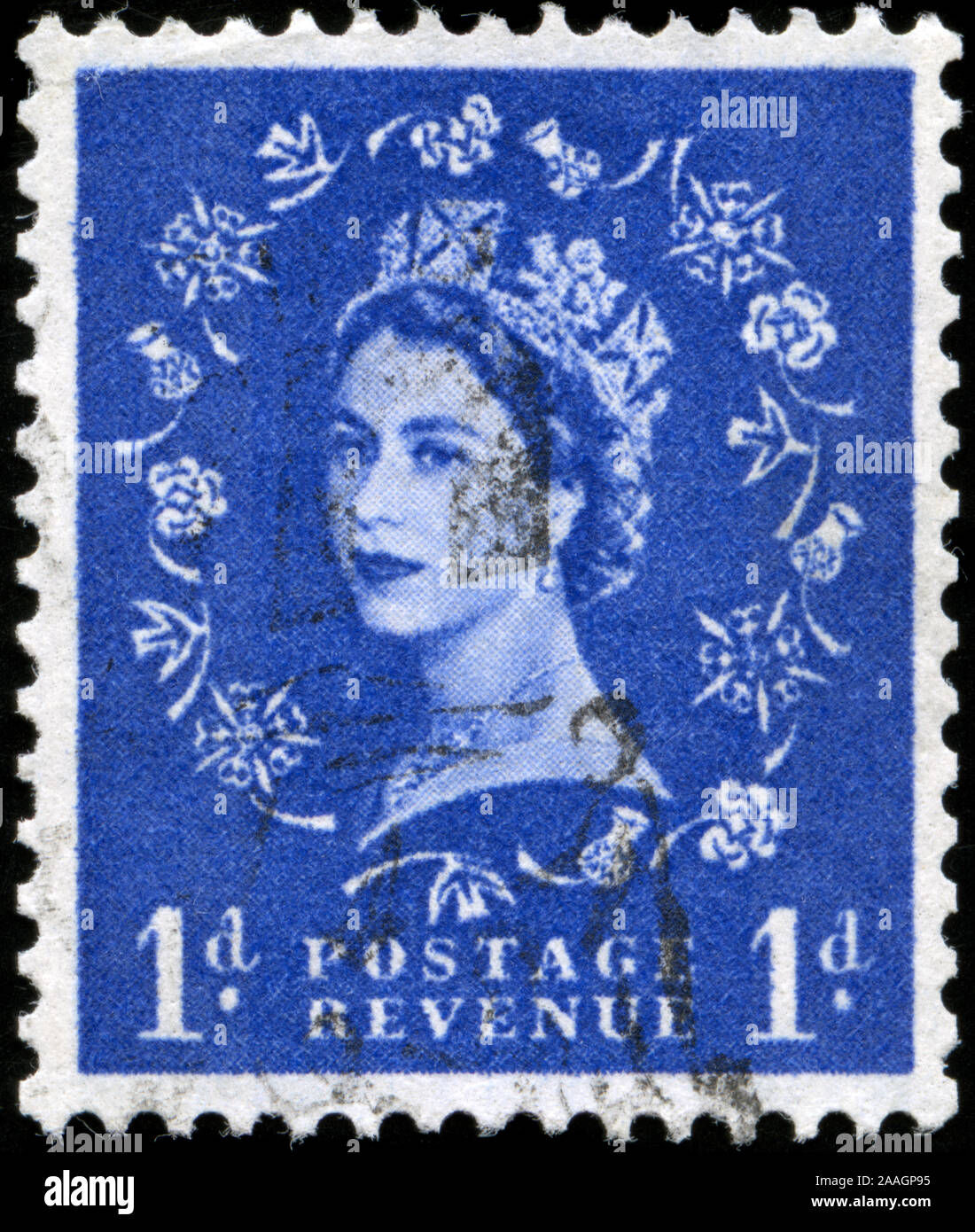 Poststempel Stempel aus dem Vereinigten Königreich von Großbritannien und Nordirland in der Serie Stockfoto