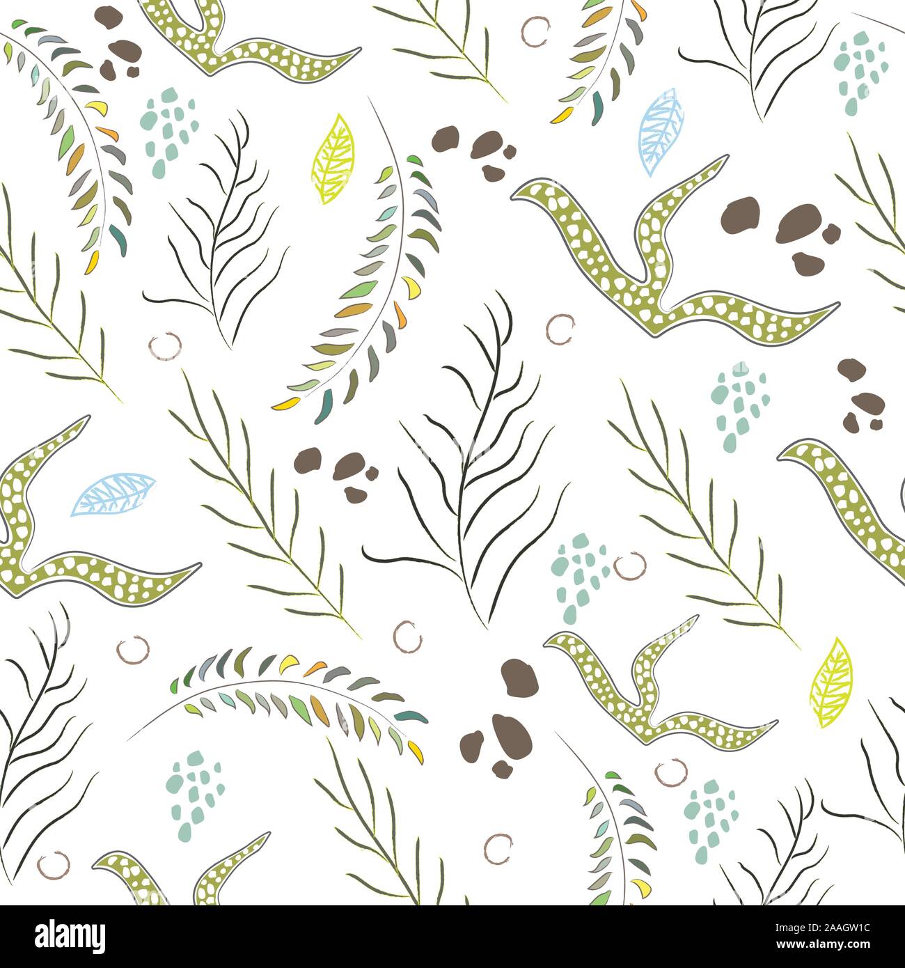 Nahtlose Algen nahtlose Muster. Moderne digitale Design. Marine, Sich wiederholendes Muster. Modern im skandinavischen Stil. Moderne Farben und Design. Stock Vektor