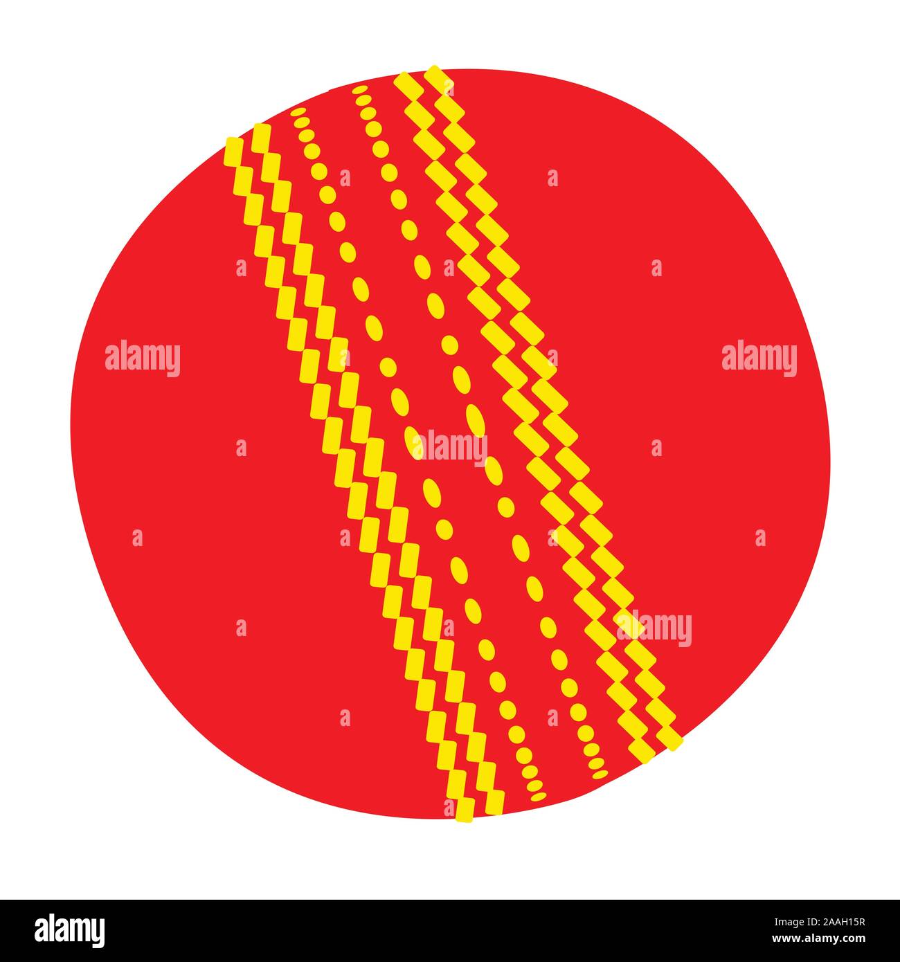 Ein Leder Cricket Ball gegen einen weißen Hintergrund. Stock Vektor