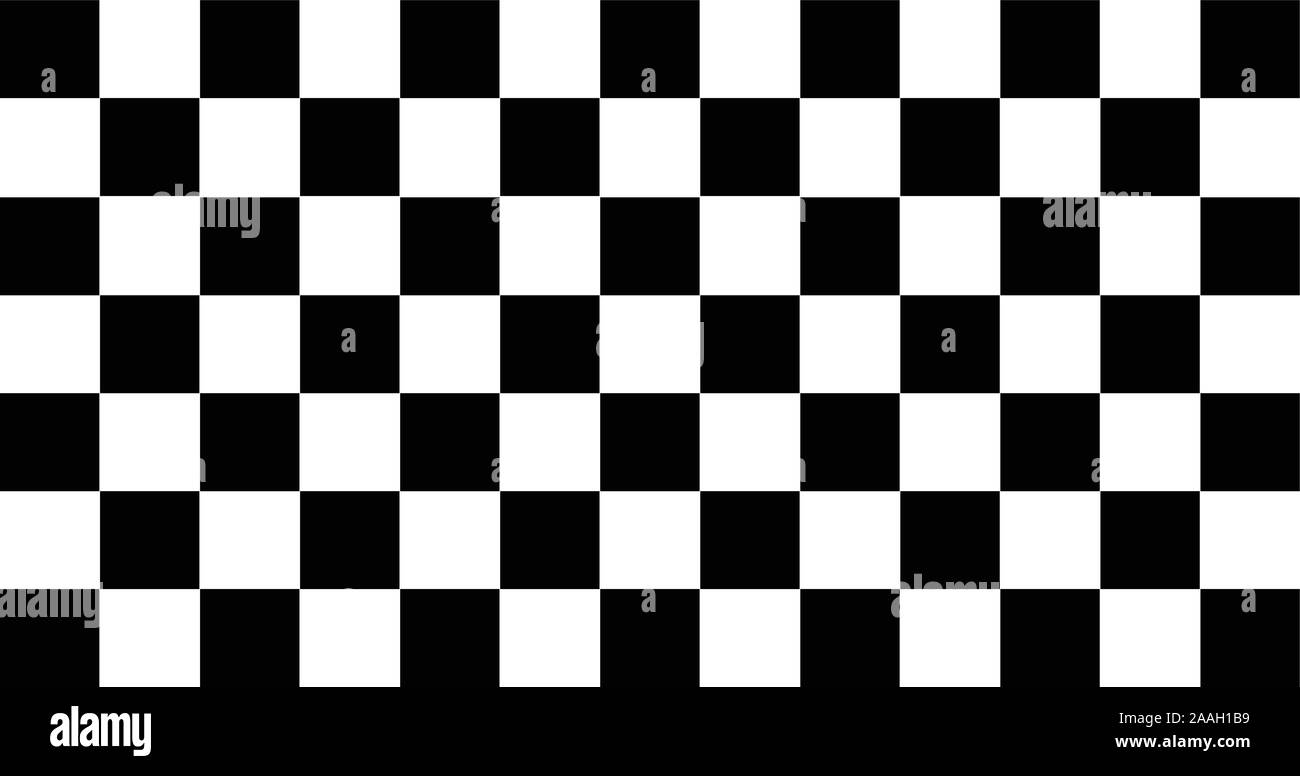 Ein racing start Zielflagge in Schwarz und Weiß die traditionellen Farben Stock Vektor