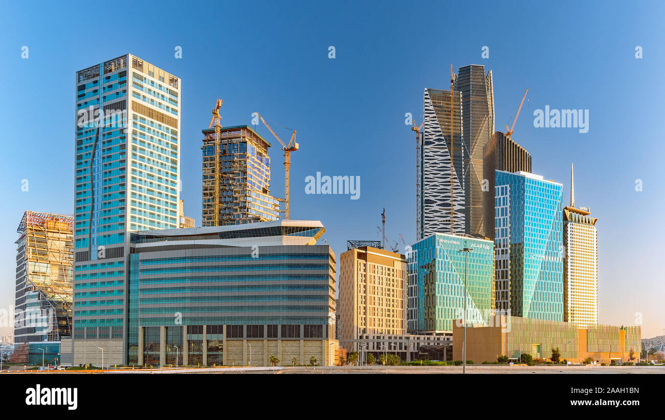 KAFD - King Abdullah Financial District Blick in Riad, Saudi-Arabien Stockfoto