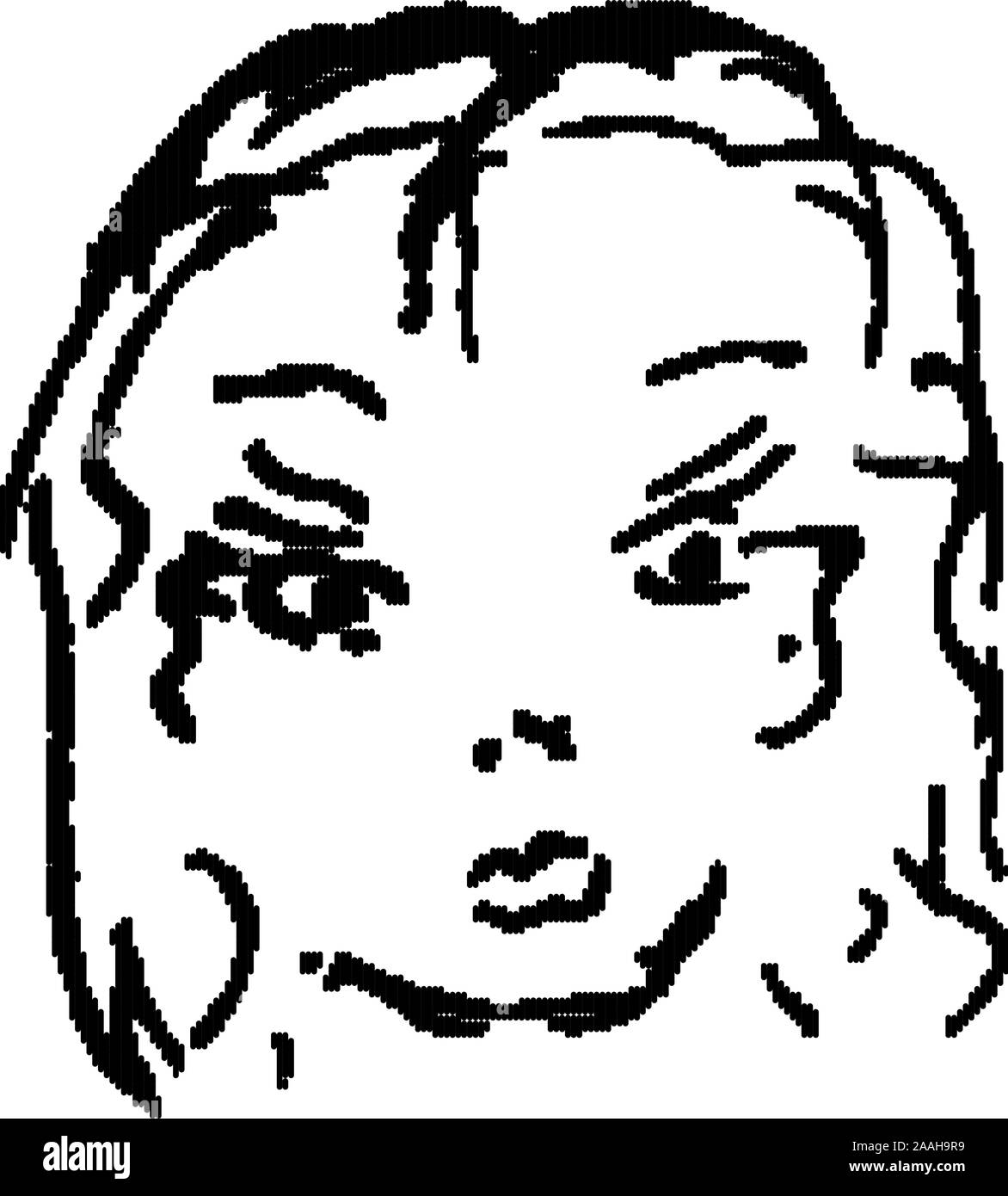Zeichnung Skizze eines Mädchens Gesicht. Hand zeichnen. Vector Illustration auf isolierte Hintergrund. Stock Vektor
