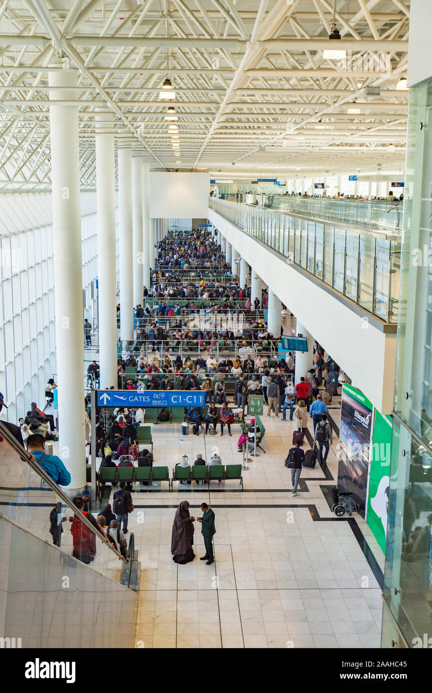 Neues Terminal Erweiterungsbau am Flughafen von Addis Abeba (Bole), Äthiopien Stockfoto
