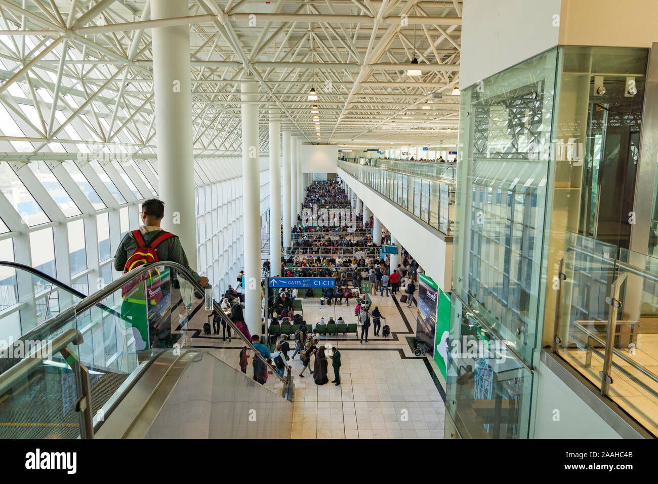 Neues Terminal Erweiterungsbau am Flughafen von Addis Abeba (Bole), Äthiopien Stockfoto