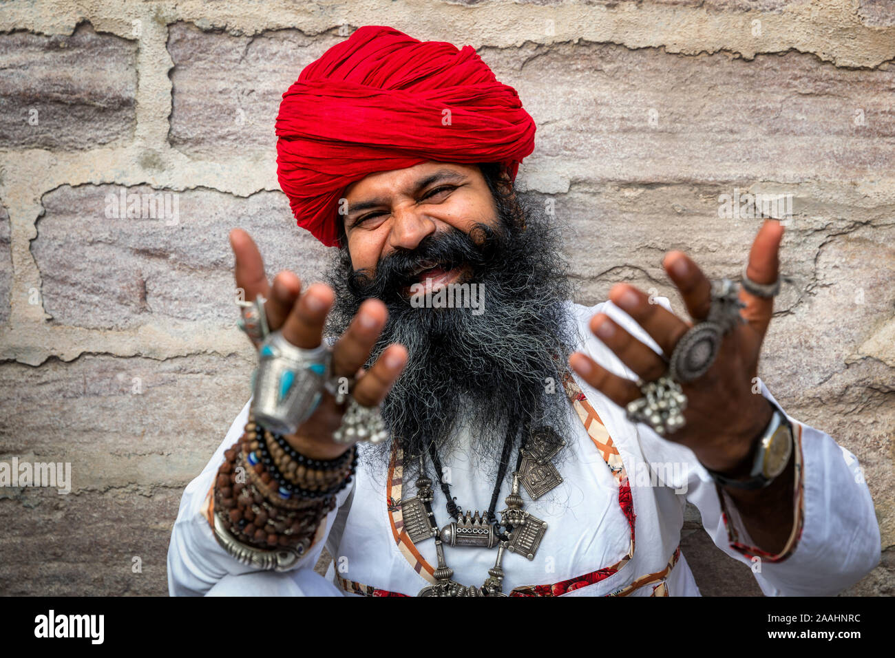 Ein Mann Spaß, Jodhpur, Rajasthan, Indien Stockfoto