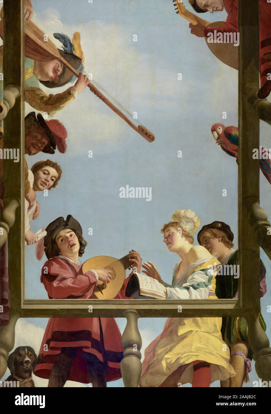 Musikalische Gruppe auf einem Balkon, 1622, Öl auf Leinwand, Gerrit van Honthorst (Niederländisch, 1590 - 1656) Stockfoto