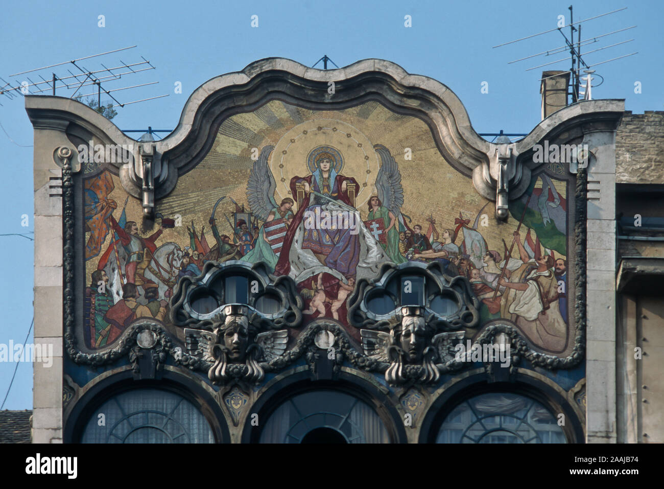 Budapest, das Bankhaus Török, Szervita tér, Henrik Böhm, Ármin Hegedüs 1906 Stockfoto