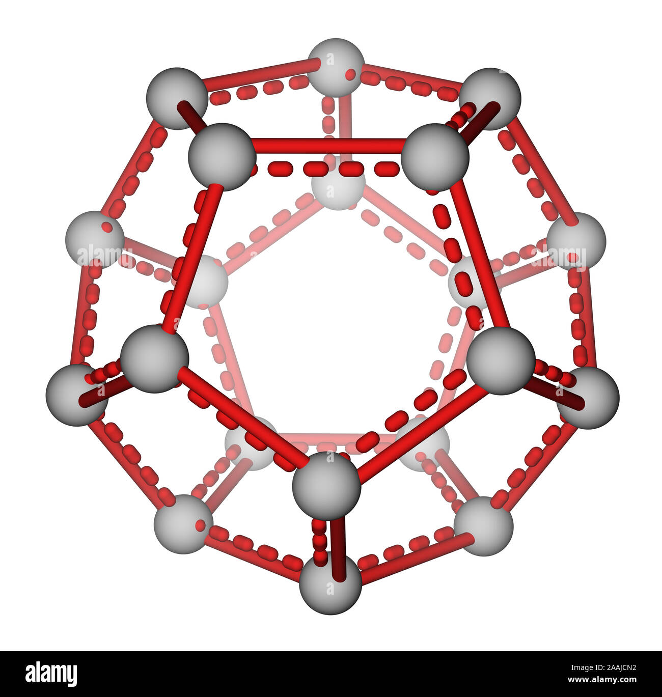 Fulleren C 20 molekulare Struktur Stockfoto