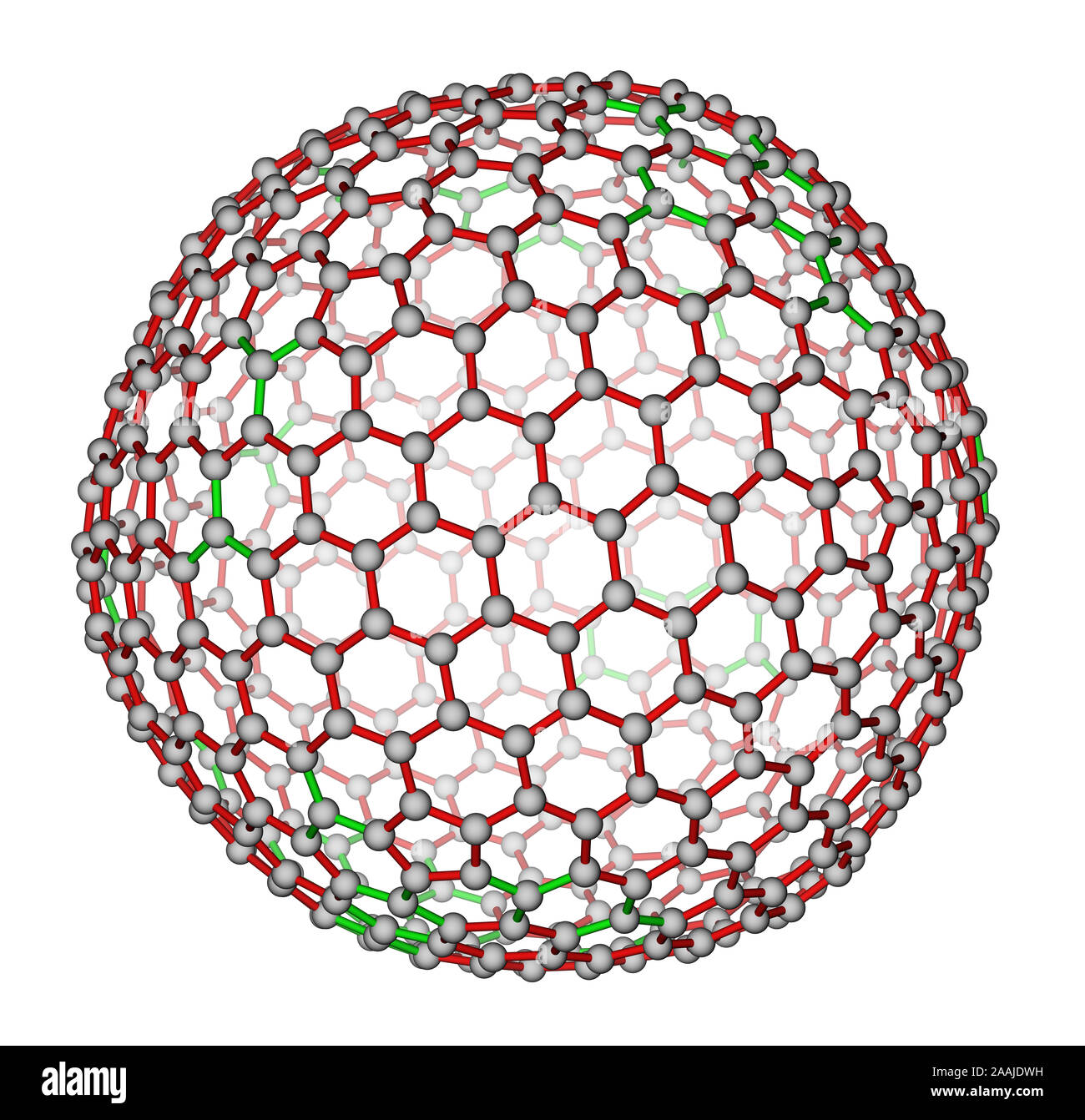 Nanocluster Fulleren C 540 molekulare Struktur Stockfoto