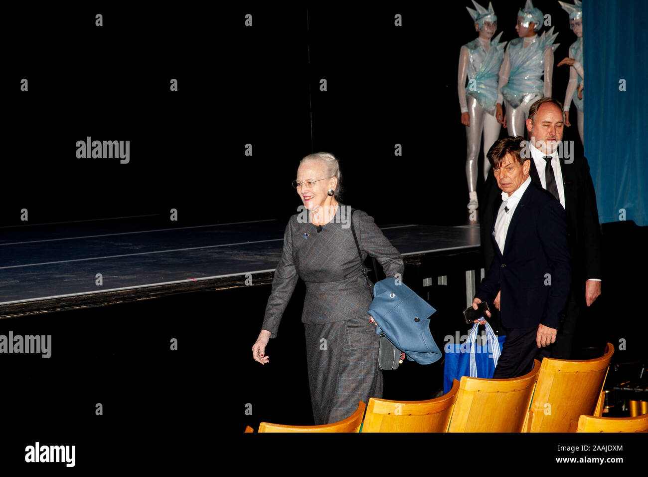 Königin Margrethe im Tivoli, Kopenhagen, mit "Die Schneekönigin" Stockfoto