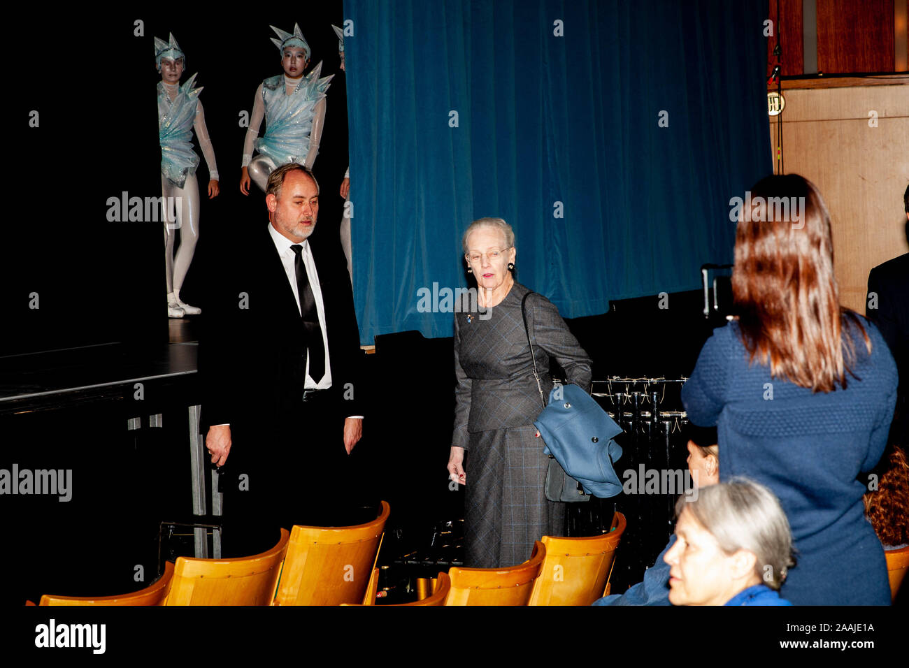 Königin Margrethe im Tivoli, Kopenhagen, mit "Die Schneekönigin" Stockfoto