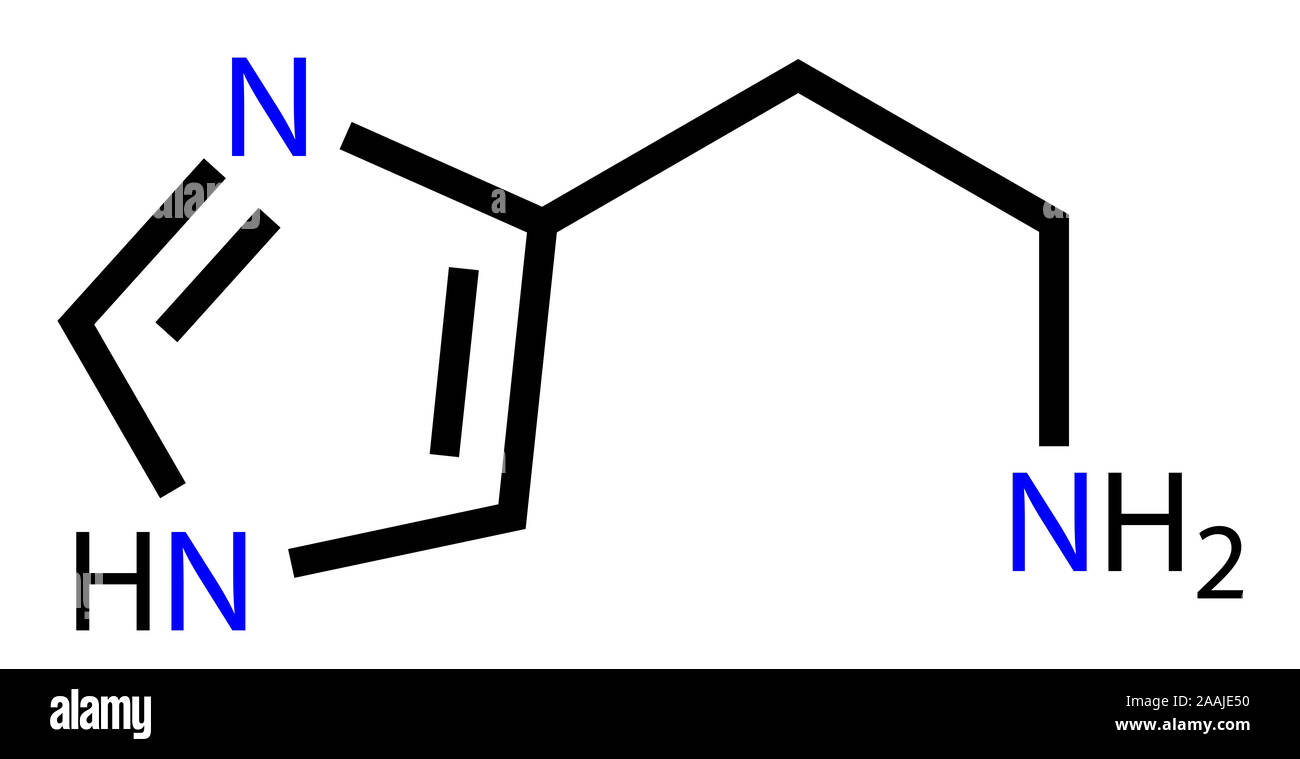 Histamin Strukturformel Stockfoto