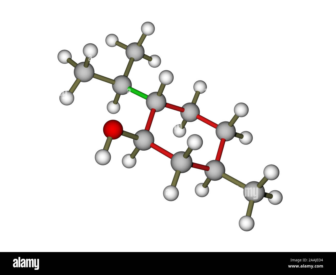 Das Molekül von Menthol Stockfoto