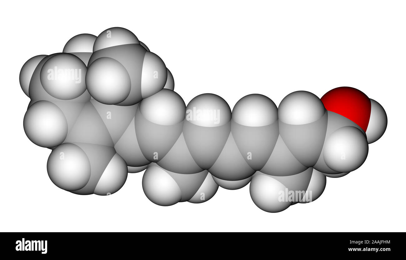 Retinol raumfüllende molekularen Modell Stockfoto