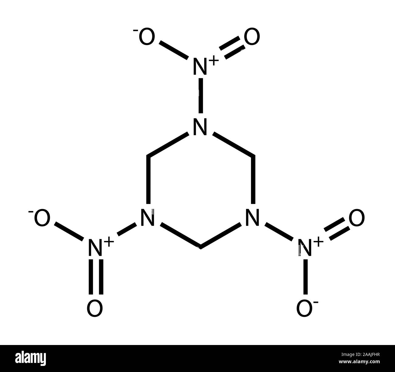 Explosive RDX (hexogen, cyclonite) Stockfoto