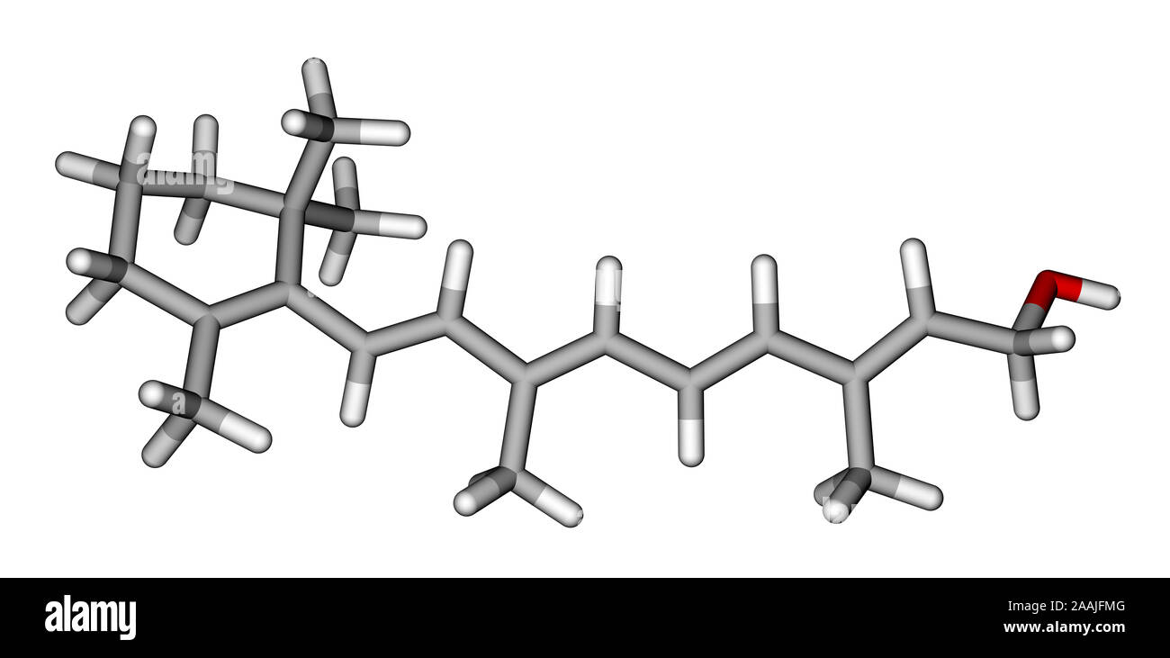 Retinol sticks molekularen Modell Stockfoto