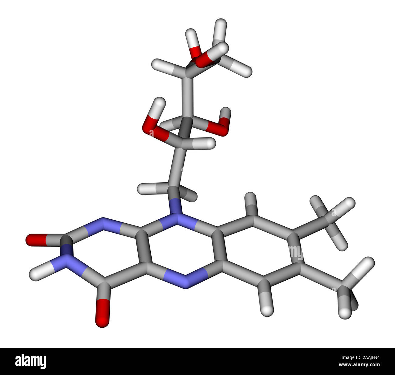 Riboflavin sticks molekularen Modell Stockfoto