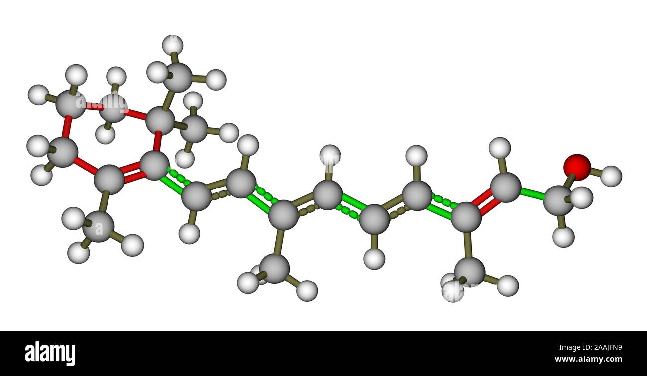 Retinol molekularen Modell Stockfoto