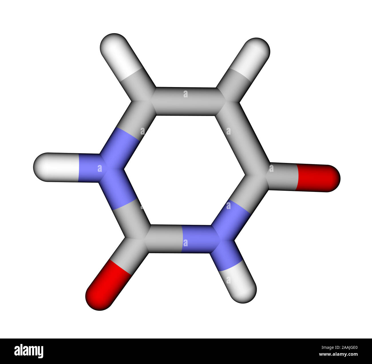 Nucleobase uracil Sticks molekularen Modell Stockfoto