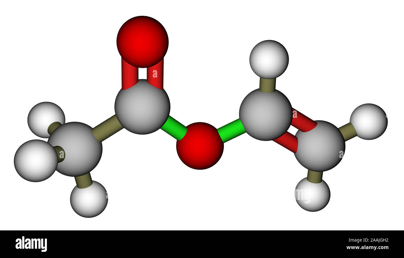 Vinylacetat 3D molekulare Struktur Stockfoto