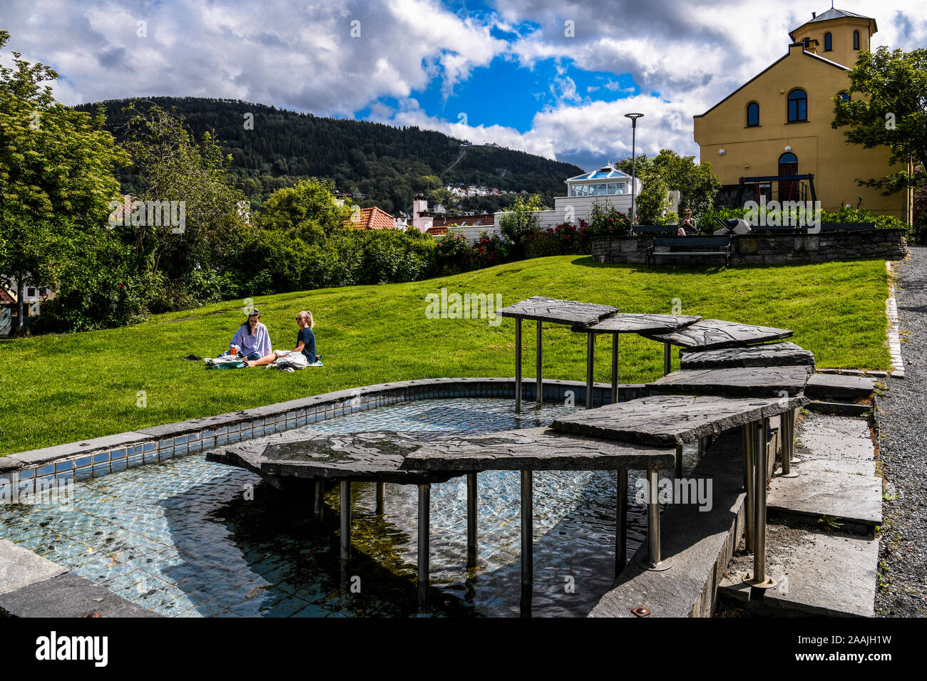 Norwegen. Norvegia. Bergen. Nordness, einem malerischen Viertel im Zentrum der Stadt Stockfoto