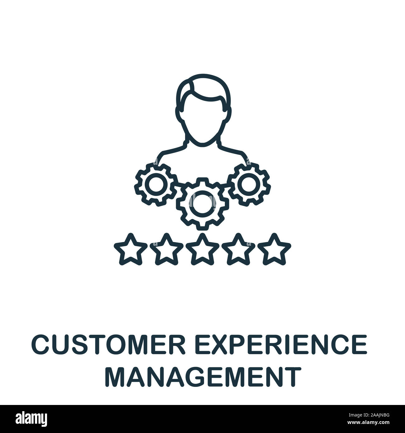 Customer Experience Management Übersicht Symbol. Thin Line Konzept Element aus CRM-icons Collection. Kreative Customer Experience Management Symbol für Stockfoto