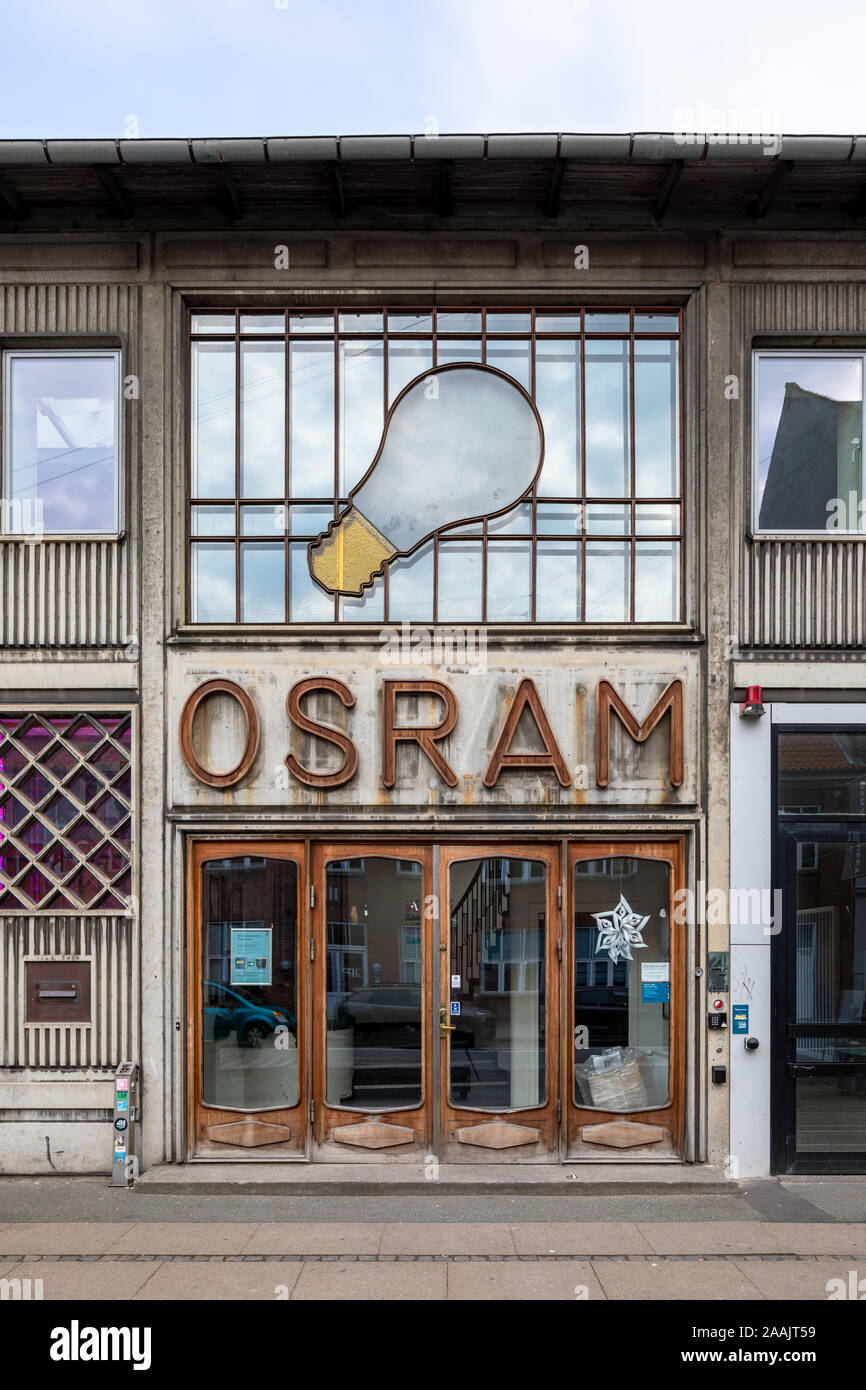 Osramhuset (Osram Haus), entworfen von Karl Weidemann Petersen (1953); Valhalsgade, Kopenhagen, Dänemark Stockfoto