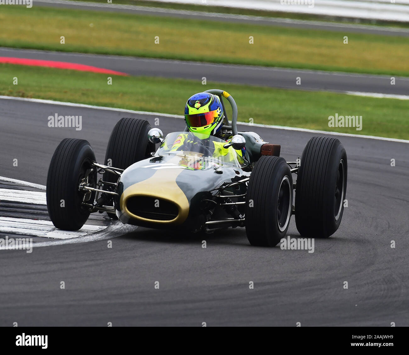 John fairley, Brabham BT 11/19, Gallet Trophäe für Pre' 66 Grand Prix Autos, HGPCA, Silverstone Classic, Juli 2019, Silverstone, Chris McEvoy, Stromkreis ra Stockfoto