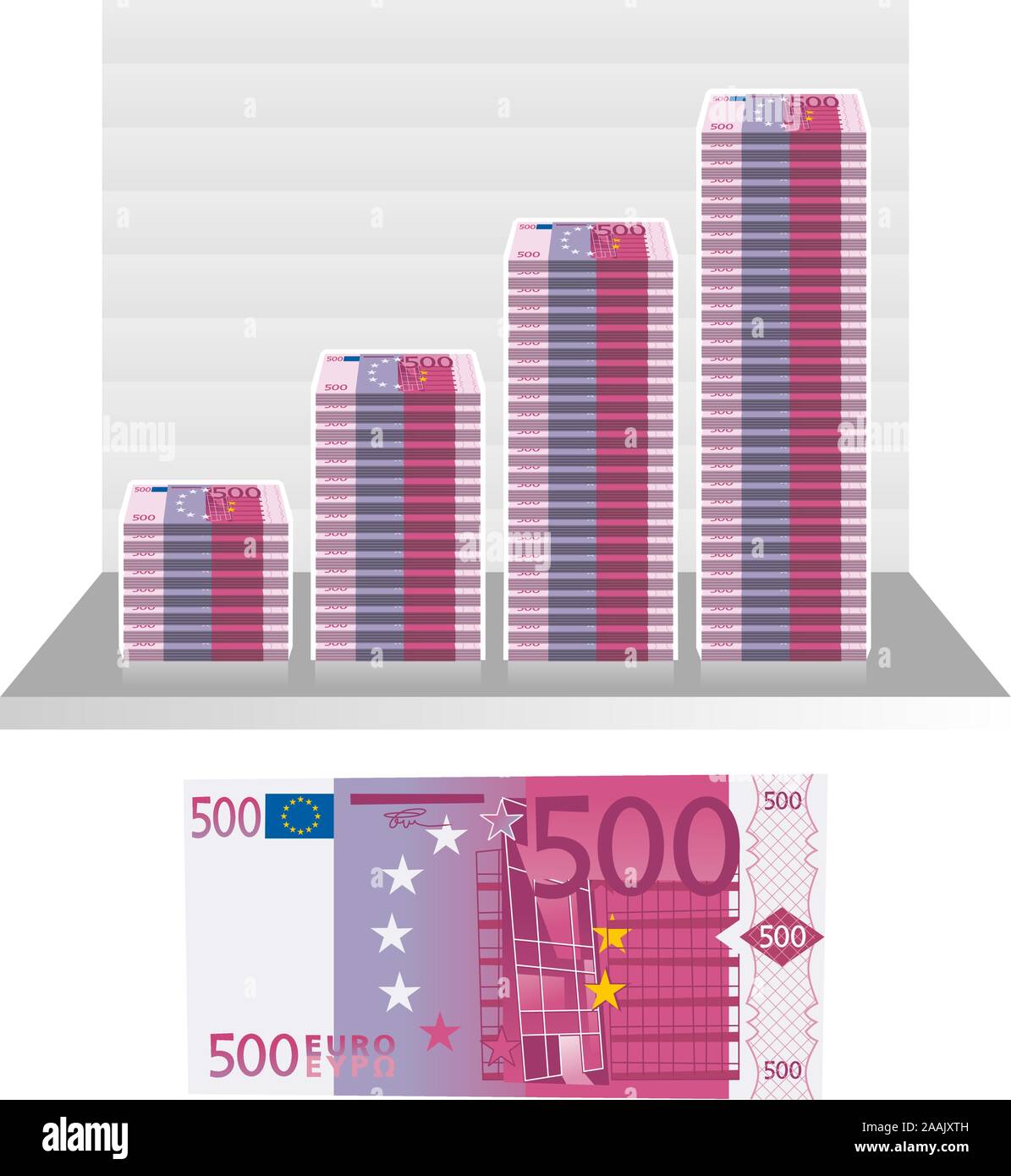 Europa Euro Bill graph Vektor Illustration. Stock Vektor