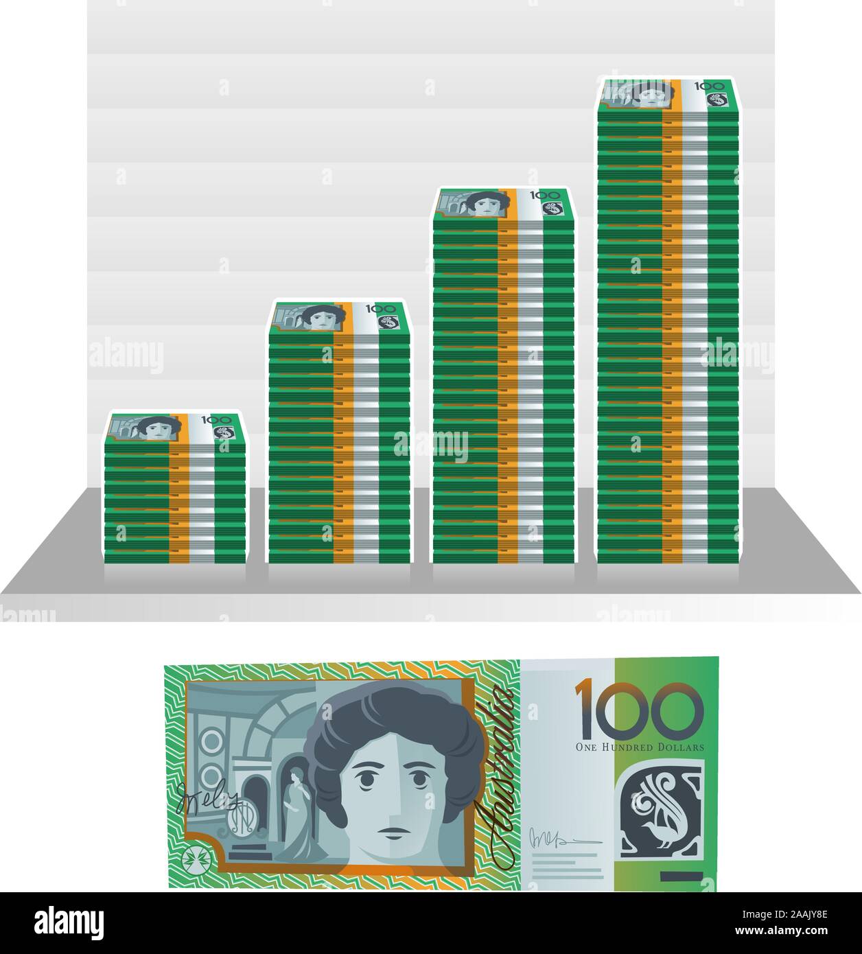 Australian Dollar Bill graph Stock Vektor