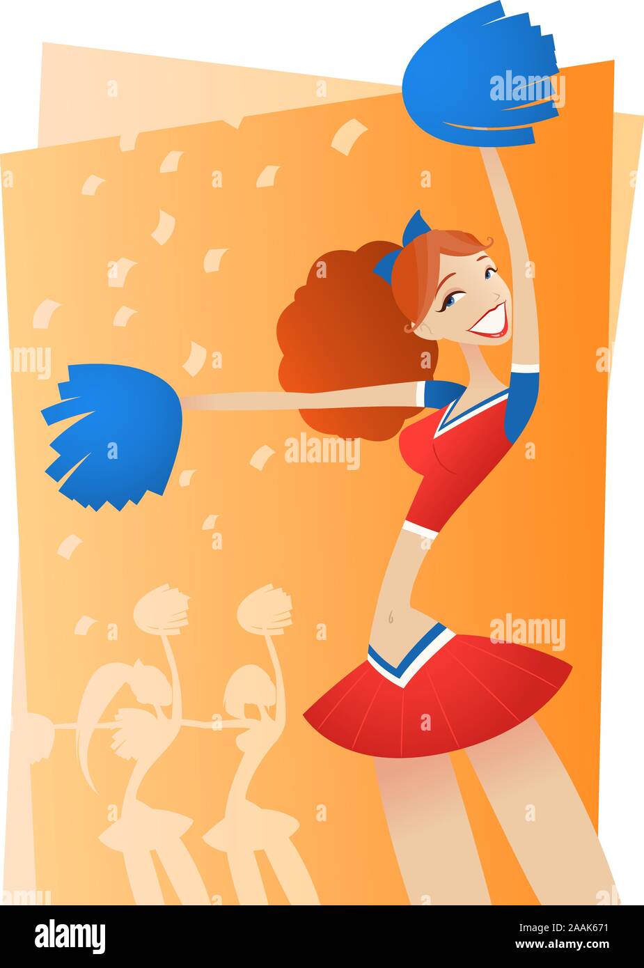 Anfeuern Cheerleader Abbildung Stock Vektor