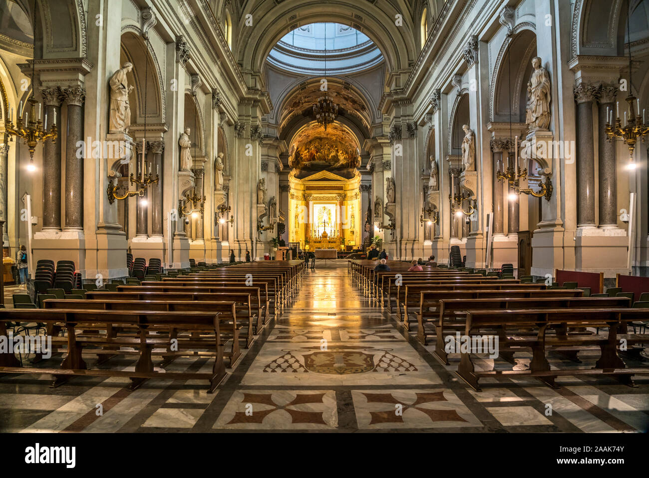 Innenraum der Kathedrale Maria Santissima Assunta, Palermo, Sizilien, Italien, Europa | Kathedrale der Himmelfahrt der Jungfrau Maria Innenraum, Palerm Stockfoto