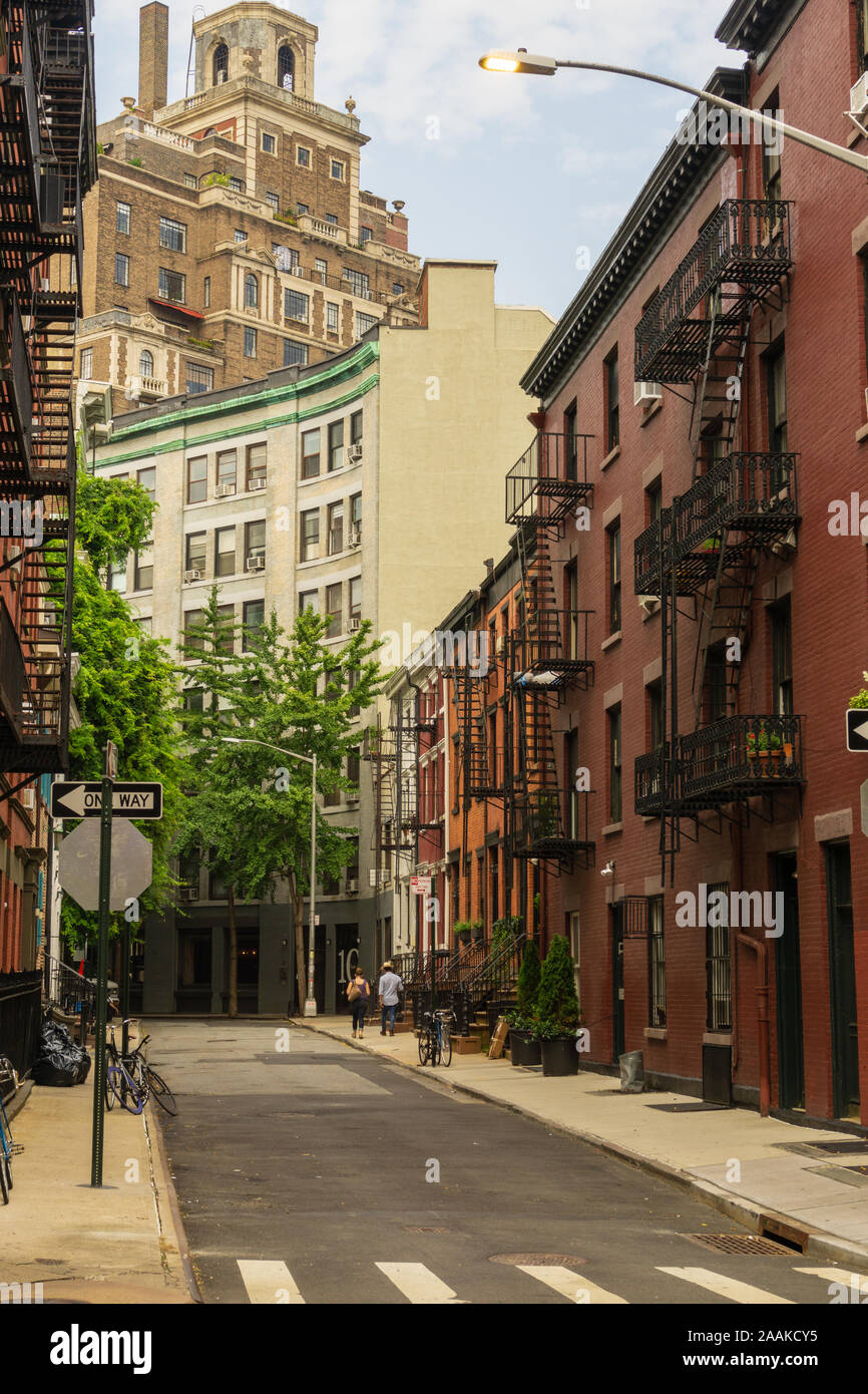Gay Street ist eine historische Straße, die Marken aus einem Block von Greenwich Village in New York City, Stadtteil Manhattan. Stockfoto