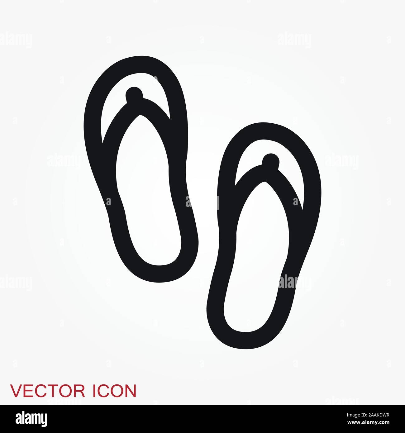 Flip Flops Symbol auf Hintergrund isoliert, Vektor Symbol Stock Vektor