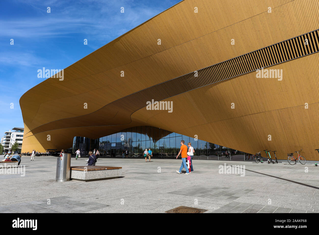 Helsinki Central Library Oodi Fassade Stockfoto