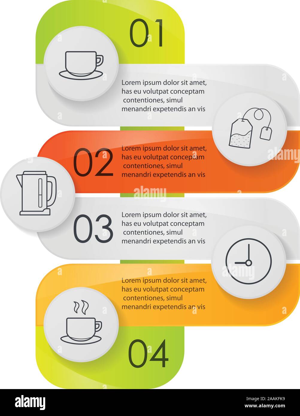 Kaffee Infografiken. Tee Anweisung grafisches Konzept. Vector Illustration Stock Vektor