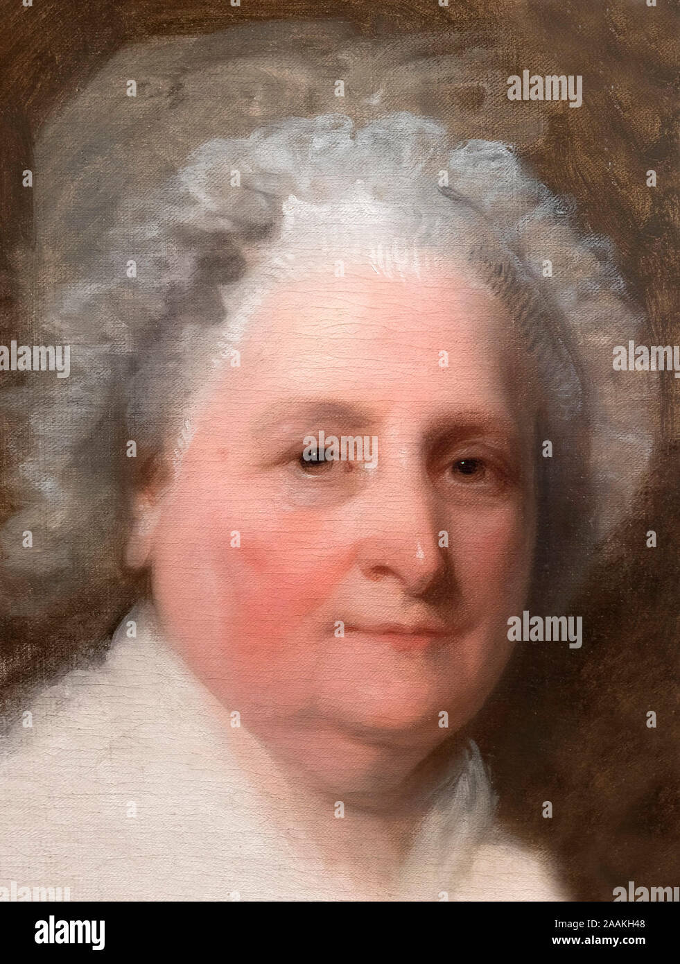 Unvollendete Porträt von Martha Washington von Gilbert Stuart, Öl auf Leinwand, 1796 Stockfoto
