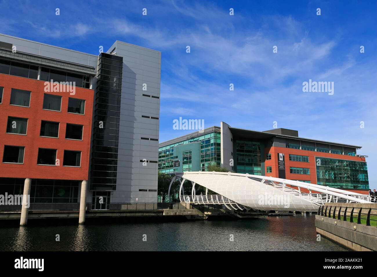 Princes Dock Bridge, Liverpool, England, Vereinigtes Königreich Stockfoto