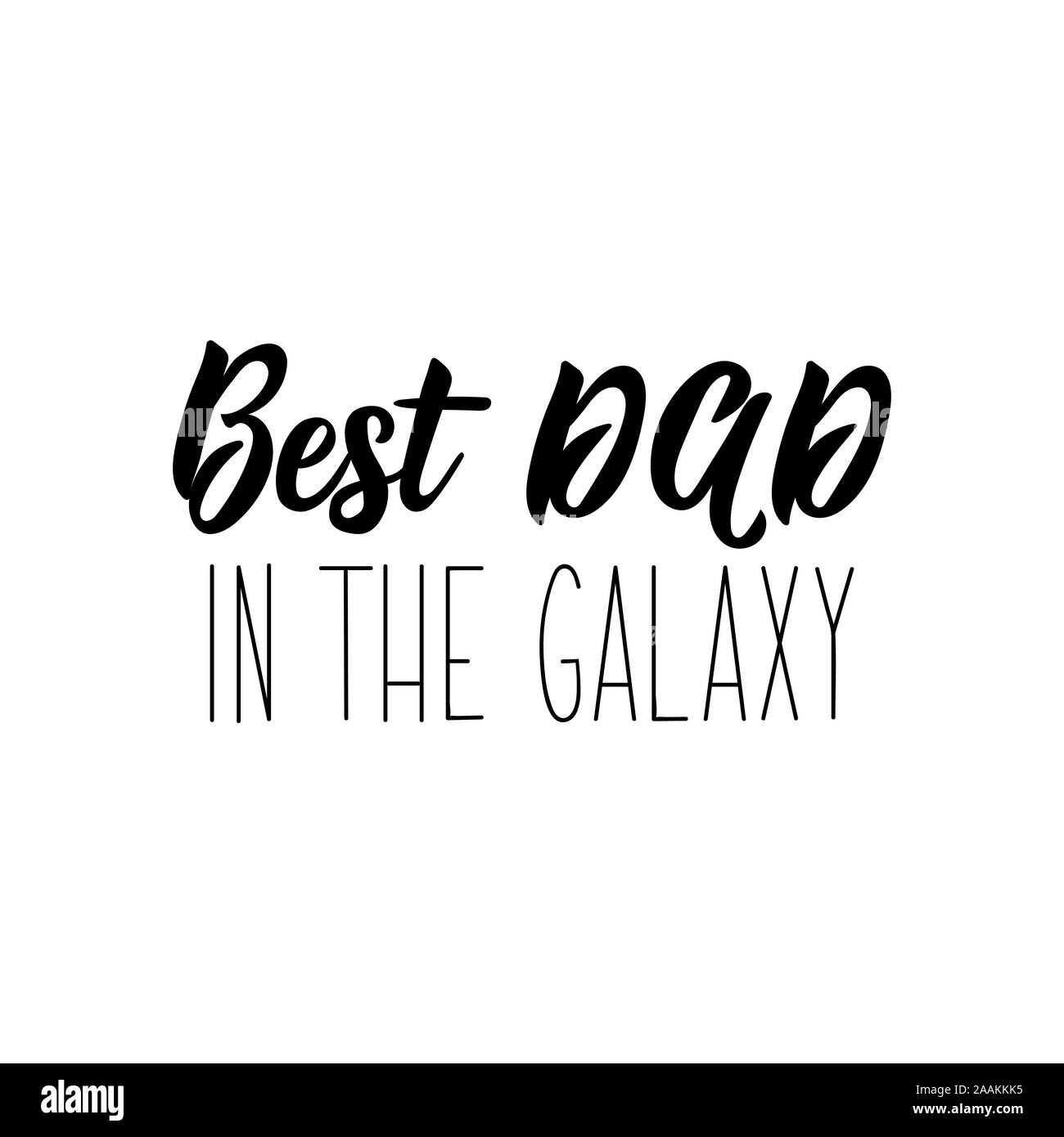Beste Vati in der Galaxie. Der glückliche Vater Tag Banner und Giftcard. Vector Illustration. Stock Vektor