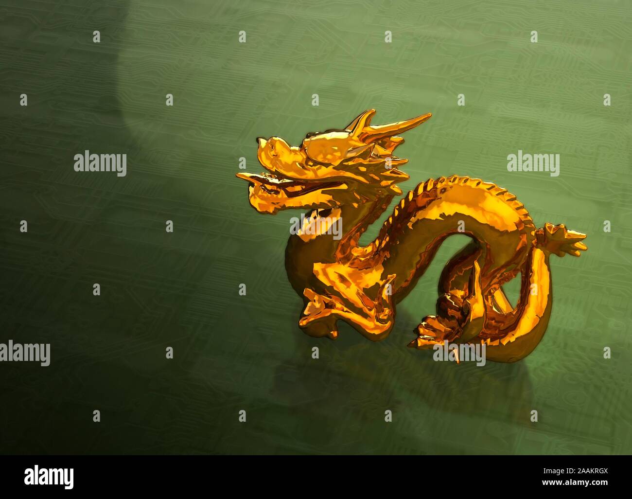 Chinesischer Drache auf Platine, Abbildung Stockfoto