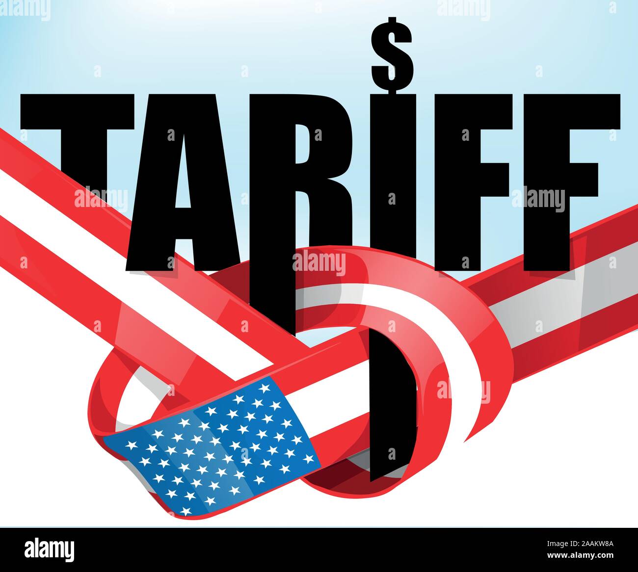 United States flag Tarife. protektionistische Stock Vektor