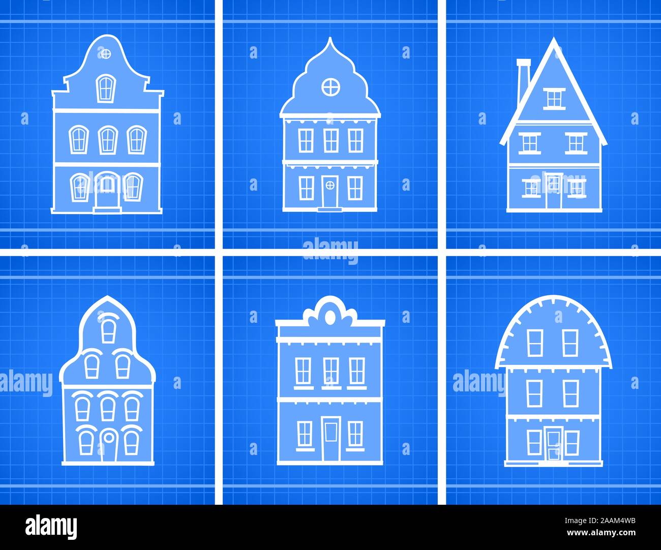 Haus blueprint Symbole Vector Illustration. Stock Vektor